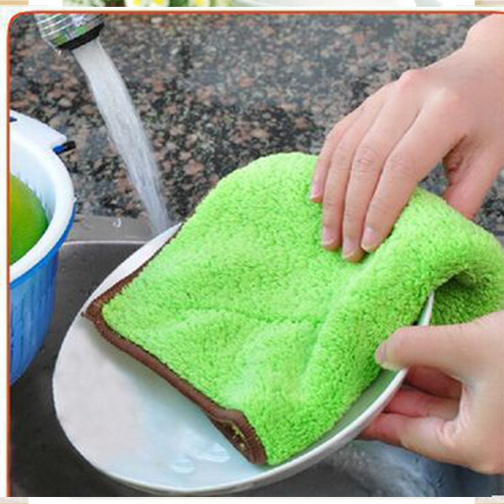 Antigrease Dish Cloth Microfiber Wash Towel Kitchen Cleaning Wiping
