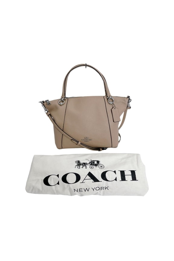 Pre-Owned Coach Casey Leather Satchel Bag, Beige, C6229, 2-Way Handbag (Good)