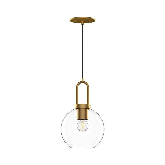 PD601608AGCL-Alora Lighting-Soji - 1 Light Pendant-12.5 Inches Tall and 7.88 Inches Wide-Aged Gold Finish-Clear Glass Color   -Traditional