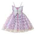 thumbnail image 1 of LUOGENLI Robe Fillette Tout-Petits Robe Sans Manches à Bretelles Robe de Danse Fête Princesse Robes Vêtements Robe pour Filles Travail Violet 4-5 Ans, 1 of 4