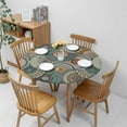 thumbnail image 4 of Colorful Mandala Round Tablecloth Retro Floral Spiral Top Retro Blue Brown Red Fitted Table Cover Washable Tablecloths for Kitchen Dining Party 40-44 inch, 4 of 4