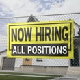 thumbnail image 2 of Now Hiring All Positions 13 oz Heavy Duty Vinyl Banner All Position Jobs Available Help Wanted Sign for Business Advertising Indoor/Outdoor Single-Sided with Metal Grommets (4x6 ft, Ye & Bl), 2 of 6