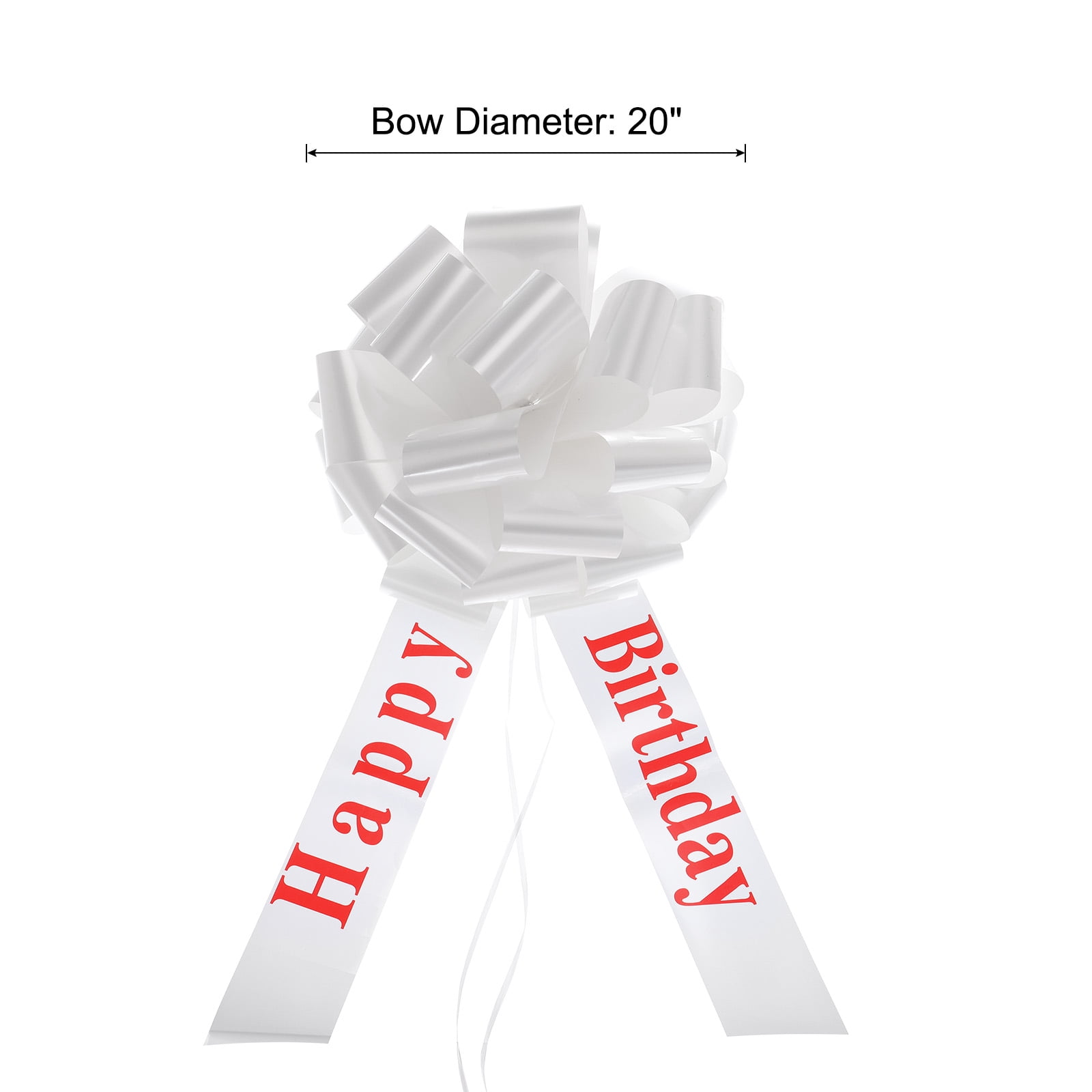 Uxcell 20 Inch Big Car Pull Bow, Giant Gift Wrapping Bow Ribbon for Wedding Cars Birthday Presents Christmas Decor, White