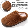 thumbnail image 2 of BERANMEY Women Plush House Slippers Soft Warm Cozy Slippers for Womens Mnes Striped Slide House Slippers Anti-Slip Thick Sole Winter Indoor Bedroom Home Shoes, 2 of 9