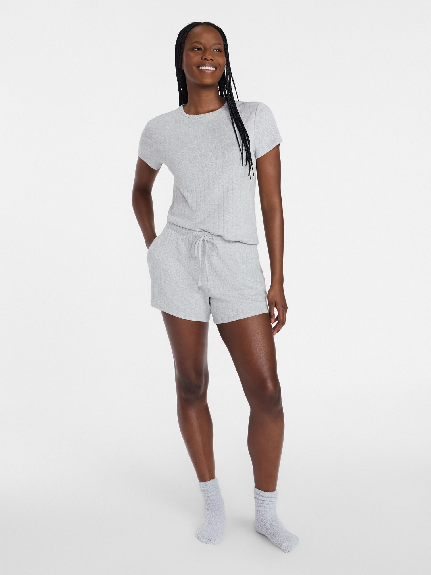 Joyspun Women’s Pointelle Knit Sleepwear Short, Sizes XS-3X