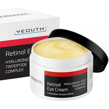 YEOUTH Retinol Eye Cream, Firming Under Eye Cream for Puffiness and Bags Under Eyes for Wrinkles and Dark Circles with Hyaluronic Acid and Tripeptides 1oz