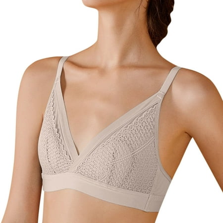 

〖TOTO〗Bras For Women French Lace Triangle Cup Underwear Women Big Breasts Show Small No Steel Ring Bra