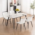 thumbnail image 4 of Kidol & Shellder Dining Chairs Set of 2 Soft Leather Dining Room Chairs with Sleek Metal Legs, White, 4 of 8