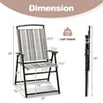 thumbnail image 3 of Costway 2pcs Patio Folding Sling Chairs Dining Armrest Backrest Outdoor Portable Streak, 3 of 10