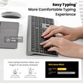 thumbnail image 2 of Wireless Keyboard and Mouse Combo, cimetech Rechargeable Full Size Silent Ergonomic Scissor Keyboard and Optical Mouse Set, 2.4G Lag-Free Cordless Keyboard Mice for Computer,Mac,Laptop,Windows-Gray, 2 of 7