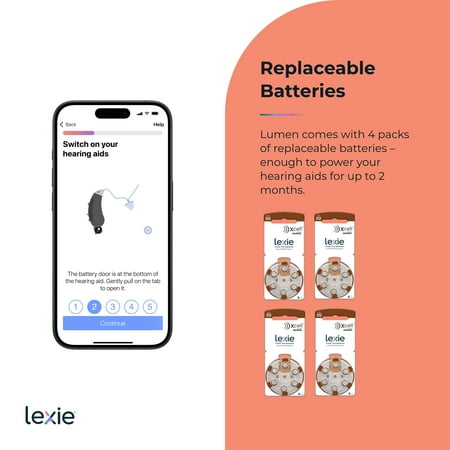 Lexie Hearing - Lexie Lumen self-fitting OTC hearing aids - Silver
