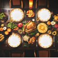 thumbnail image 5 of 350Piece Gold Thanksgiving Dinnerware Set for 50 Guests - Gold Thanksgiving Plates Dinnerware with Disposable Cutlery Include:50Dinner Plates-50Dessert Plates-50Napkins with Gold Silverware, 5 of 16