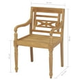 thumbnail image 2 of vidaXL Garden Chair Set of 2 Brown Teak wood Standard Durable, 2 of 5