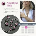 thumbnail image 4 of Leafael Infinity Love Heart Link Bracelets, February Birthstone Crystal Bracelet for Women, Silver Tone Jewelry Gifts for Her, Amethyst Dark Pink, 7-inch Chain and 2-inch Extender, 4 of 6