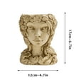 thumbnail image 3 of SHENGXINY Plant Growing Trays Clearance Head Planter Face Flower Pot Decorative Girl Statue Planter Pot Indoor Outdoor Yellow, 3 of 5
