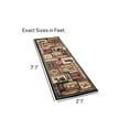 thumbnail image 4 of HR-Cabin Collection 906-Nature and Animals Area Rug 2.1 by 7.1Contemporary Geometric Design Fish/Moose/Bear/Lodge-Southwestern Design-Ivory/Red/Green and Multi, 4 of 7