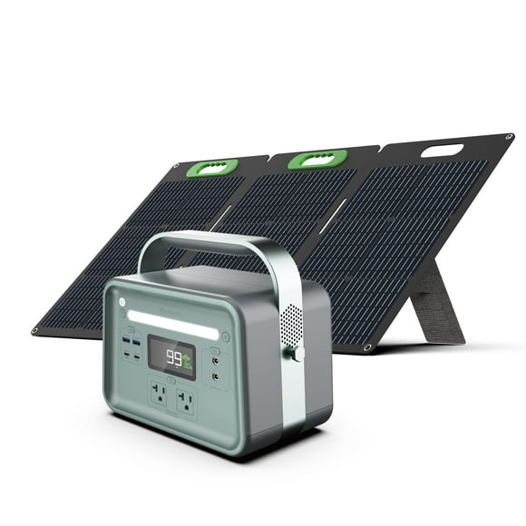 Yoshino B330 SST 8-Port Solid-State Solar Generator 241Wh, 330W with 1-Piece Solar Panel (100W) Emergency Power, Pure Sine Wave, Smart App Connect