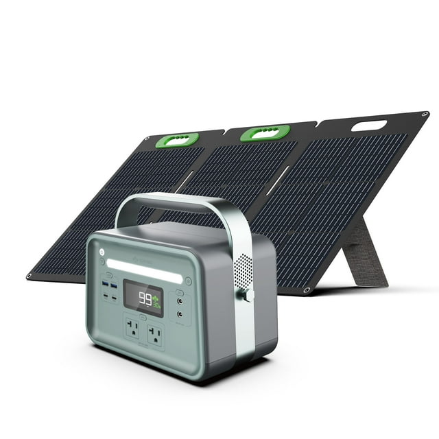 Yoshino B330 SST 8-Port Solid-State Solar Generator 241Wh, 330W with 1-Piece Solar Panel (100W) Emergency Power, Pure Sine Wave, Smart App Connect