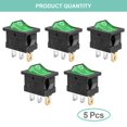 thumbnail image 3 of GFDYREE KCD1 SPST On/Off 3-Pin 2-Position Snap DC 12V-24V 20A Green LED Boat Rocker Toggle Switch - 5Pack (Only for DC12-24V), 3 of 6