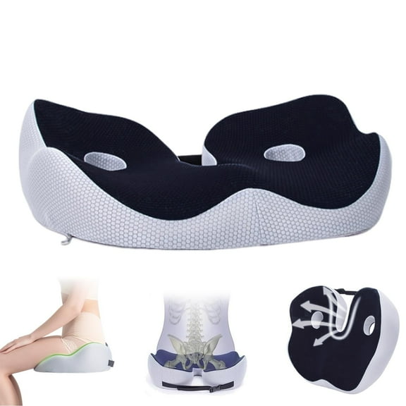 XIXISTARYY Home Essentials Socket Seat Cushion For Sit And Back Pain Relief, Butt, Tailbone, Hip, Hamstring, Posture Support - Memory Foam Comfort Ischial Tuberosity Pillow Black