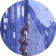 thumbnail image 1 of Ahgly Company Indoor Round Abstract Blue Contemporary Area Rugs, 3' Round, 1 of 4