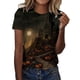 thumbnail image 1 of Camiseta casual de mujer Holloween Impreso Cuello redondo Manga corta Jersey Blusa Tops Fridja zx4100, 1 of 1