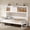 White, variant on Euroco Wood Twin Size Murphy Bed with USB Charging, Cabinets and Drawer, Wood Color