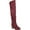 Wine, variant on Journee Womens Kaison Stacked Heel Over The Knee Boots, Widths Available