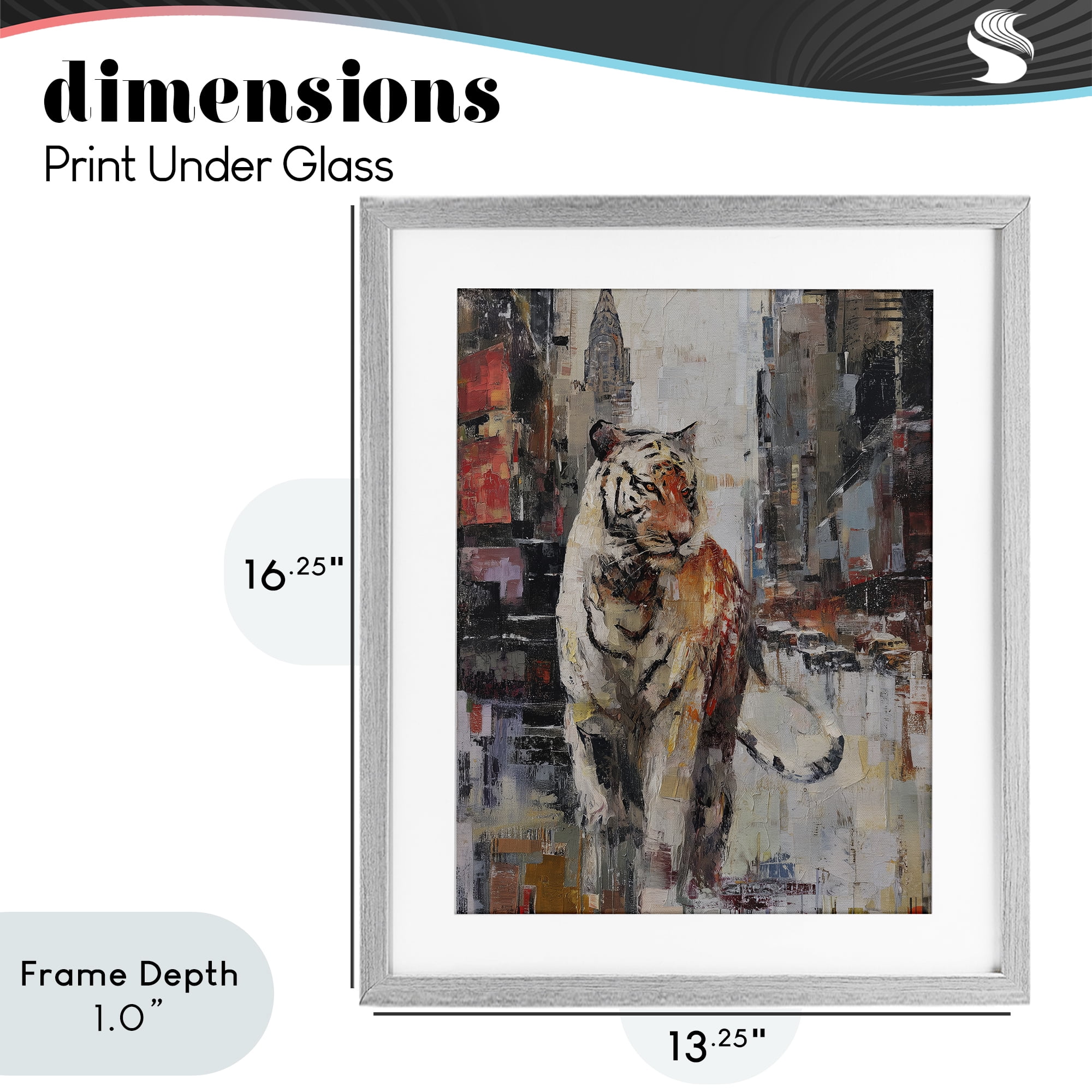 Stupell Industries Concrete Predator Roaming City Gray Framed Print Under Glass, design by Svetlana Aleynikova