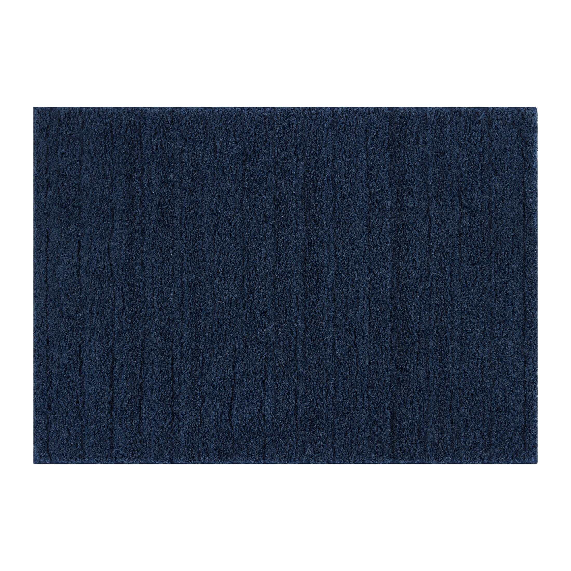 Mainstays Tufted Stripe 2 Piece Bath Rug Bundle, Blue Cove, 17 in x 24 in