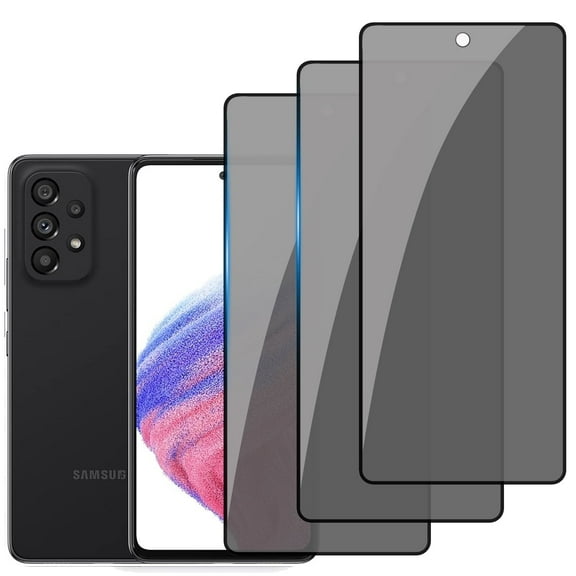 3-PACK Privacy Screen Protector Compatible with Samsung Galaxy A53 5G,Anti Spy Black Tempered Glass Protective Film for Samsung A53 [Easy Installation] [Bubble Free] [Case Friendly]