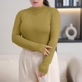 thumbnail image 5 of fatyb Plus Size Tops for Women Mock Neck Casual Undershirts Long Sleeve Pullover Comfortable Shirts, 5 of 7