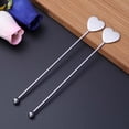 thumbnail image 4 of 5 Pcs Stainless Steel Heart-shaped and Round Bead Cocktail Pick Set Fruit Stick Martini Picks(Silver), 4 of 6