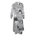 thumbnail image 4 of Ketyyh-chn99 Robes d'Été pour Femmes 2024 Robe d'Été Robe Extensible Imprimé Floral Col en V Manche Mi-Longue Robe Bohème une-Pièce Noir,m, 4 of 5