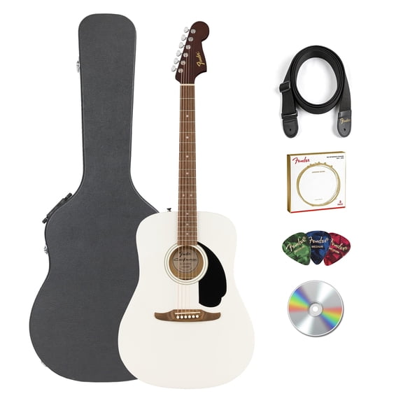 Fender California Redondo Acoustic Guitar - White w/ Hard Case