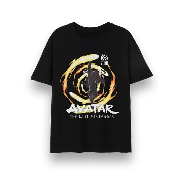 Avatar: The Last Airbender Zuko Fire Mens Black Short Sleeved T-Shirt | L | Made by Vanilla Underground