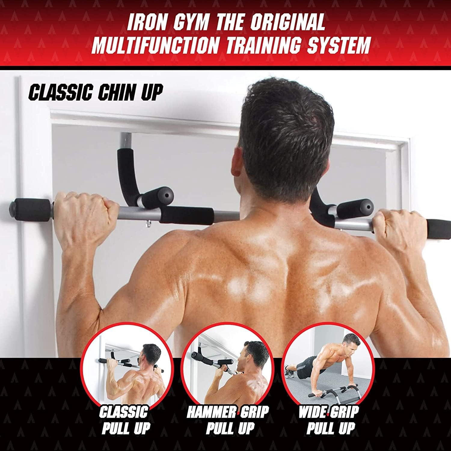Pull-up bar - Full-body workout bar for door frames, adjustable and lockable width, screwless, portable horizontal pull-up bar for door frames, home fitness equipment: pull-up bar: sports and outdoor