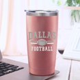 thumbnail image 3 of Dallas Tumbler with Lids and Straws Insulated Stainless Steel Cup Travel Coffee Mug Football Gifts 20 Oz, 3 of 6