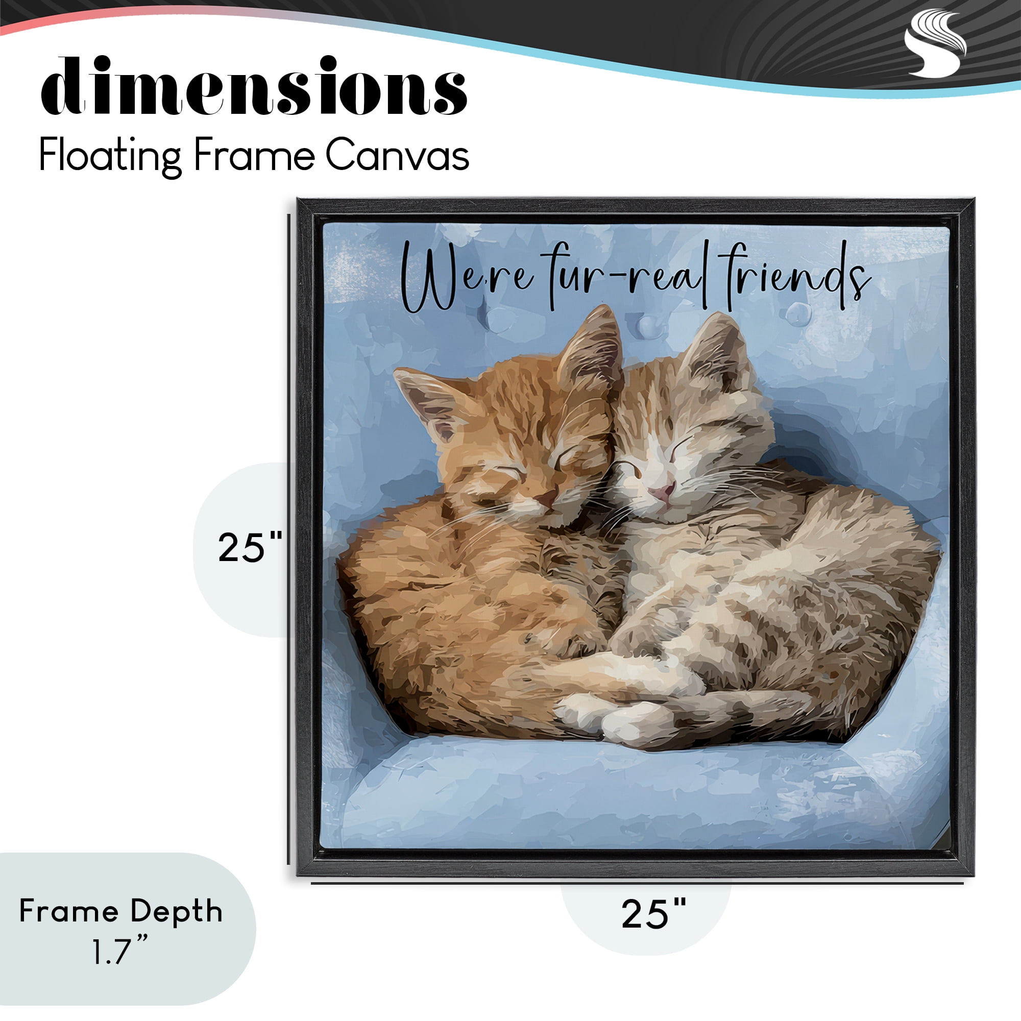 Stupell Industries We're Fur-Real Friends Black Framed Floater Canvas Wall Art, design by Kim Curinga