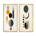 thumbnail image 2 of Designart "Simple Circles Geometric Minimalism VII" Modern Geometric Framed Wall Art Set Of 2 - Modern Yellow Gallery Wall Frame Set For Home Decor, 2 of 6