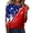 Vermilion #019, variant on Womens 250th Anniversary USA Shirts 3/4 Sleeve Tshirts Casual Red White and Blue Print Tops Independence Day Patriotic Pullover 4th of July Celebration Party Round Neck 1776-2026 Blouses Dark Blue L