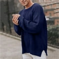 thumbnail image 2 of Vedolay Mens Lightweight Sweaters 2023 Sweater with Long Sleeves Fall Knitwear Outwear Blue,M, 2 of 5