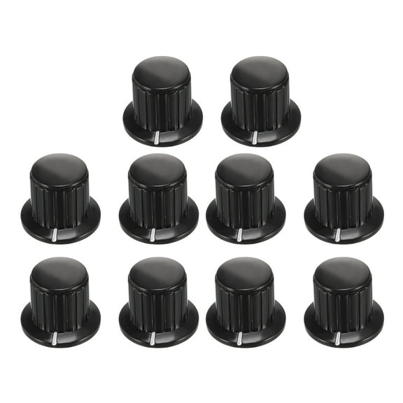 10Pcs 6mm Insert Shaft 25 x 19.5mm Plastic Potentiometer Rotary Knob Pots