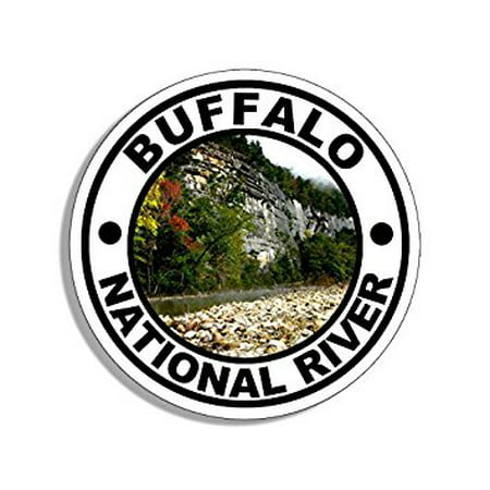 Round BUFFALO NATIONAL RIVER Sticker Decal (arkansas hike rv fish kayak park) Size: 4 x 4