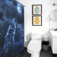 thumbnail image 3 of Wolves in The Moonlight Shower Curtain Fabric Bathroom Decor with Hooks, 3 of 5