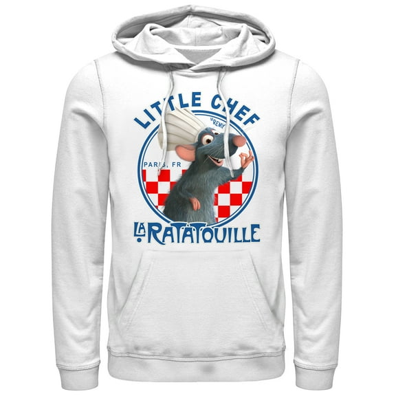 Men's Ratatouille Little Chef Remy Circle Pull Over Hoodie White 2X Large