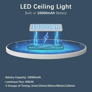 Rechargeable Ceiling Light , No Wiring Battery Operated Ceiling Lights with Remote, Motion Sensor Dimmable Timing Motion Activated Overhead Shower Light for Bathroom Pantry Hallway Porch,2PCS