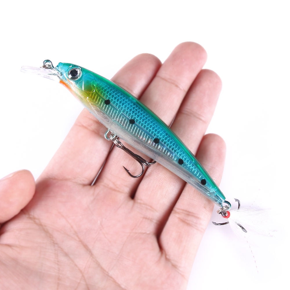 HENGJIA Fishing Lures Large Hard Bait Minnow VIB Lure with Treble Hook Life-Like Swimbait Fishing Bait Popper Crankbait Sinking Lure for Trout Bass Walleye Redfish