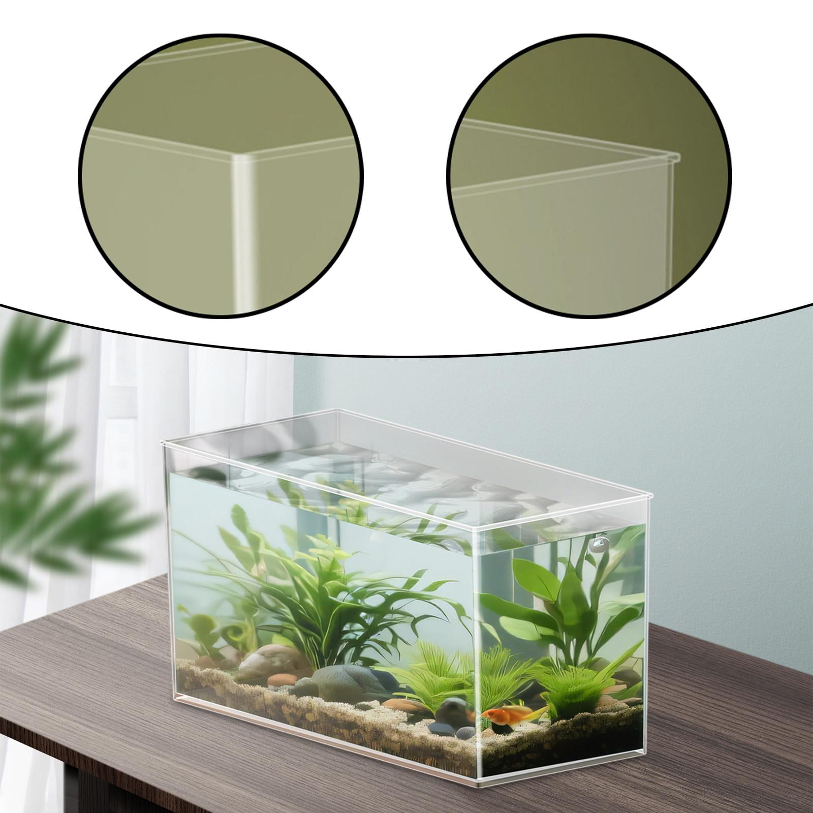 oshhni Tank Clear Easy to Clean Sturdy Portable Aquarium Bowl for Aquatic Plants Home Decoration Turtles Terrapin 29cmx19cmx15.5cm