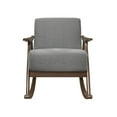 thumbnail image 4 of Lexicon Waithe Mid-Century Textured Fabric Rocking Chair in Dark Walnut/Gray, 4 of 6